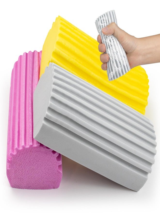BITOPE 3 Pack Natural Duster, Magical Dust Cleaning Sponge, Duster for Cleaning Venetian & Wooden Blinds, Vents, Radiators, Skirting Boards, Gray +Pink+Yellow - Image 1
